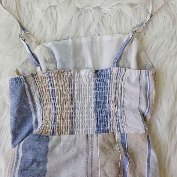 Striped Blue and Tan Dress Small - Picture 5 of 5